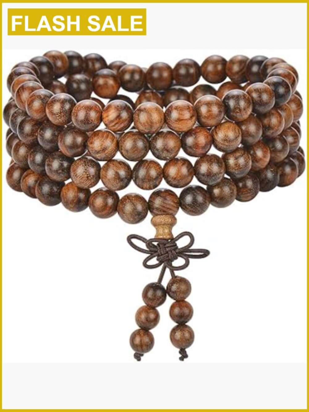 108 Bead Mala Bracelet Wooden Meditation Prayer Stretch Elastic 8mm Men Women